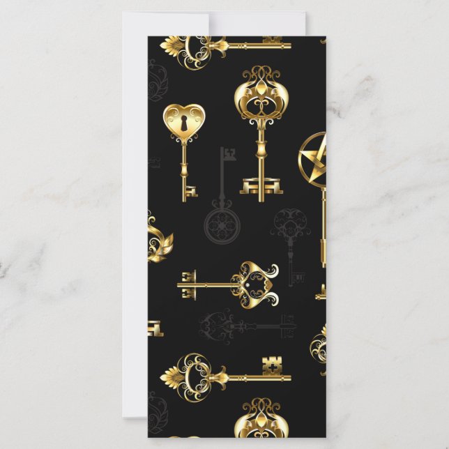 Nahtloses Muster mit Golden Keys Karte (Vorderseite)
