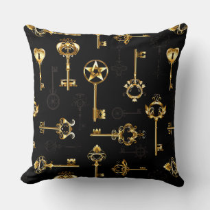 Nahtloses Muster mit Golden Keys Kissen