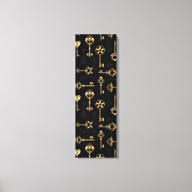 Nahtloses Muster mit Golden Keys Leinwanddruck (Vorderseite)