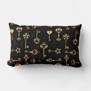 Nahtloses Muster mit Golden Keys Lendenkissen