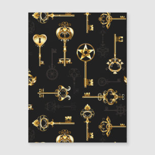 Nahtloses Muster mit Golden Keys Magnetkarte