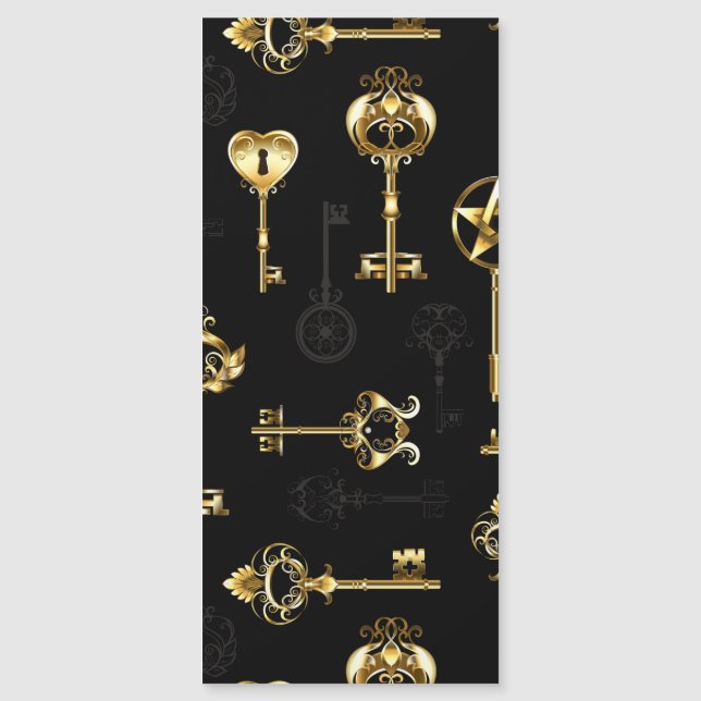 Nahtloses Muster mit Golden Keys Magnetkarte (Vorderseite)