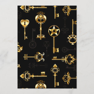 Nahtloses Muster mit Golden Keys Menükarte