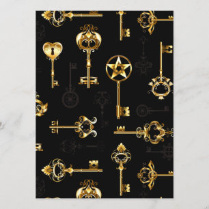 Nahtloses Muster mit Golden Keys Menükarte