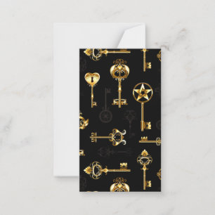 Nahtloses Muster mit Golden Keys Mitteilungskarte