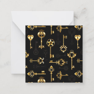 Nahtloses Muster mit Golden Keys Mitteilungskarte