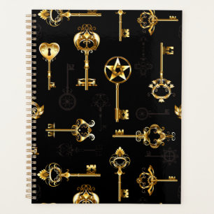 Nahtloses Muster mit Golden Keys Planer