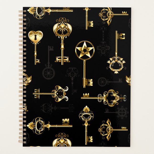 Nahtloses Muster mit Golden Keys Planer (Vorderseite)