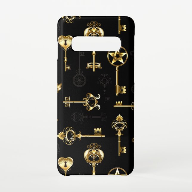Nahtloses Muster mit Golden Keys Samsung Galaxy Hülle (Rückseite)