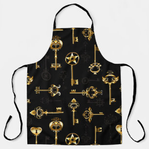 Nahtloses Muster mit Golden Keys Schürze