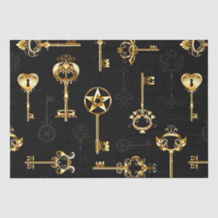 Nahtloses Muster mit Golden Keys Seidenpapier
