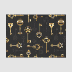 Nahtloses Muster mit Golden Keys Seidenpapier