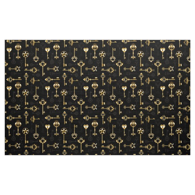 Nahtloses Muster mit Golden Keys Stoff (Yard (91,4 cm))