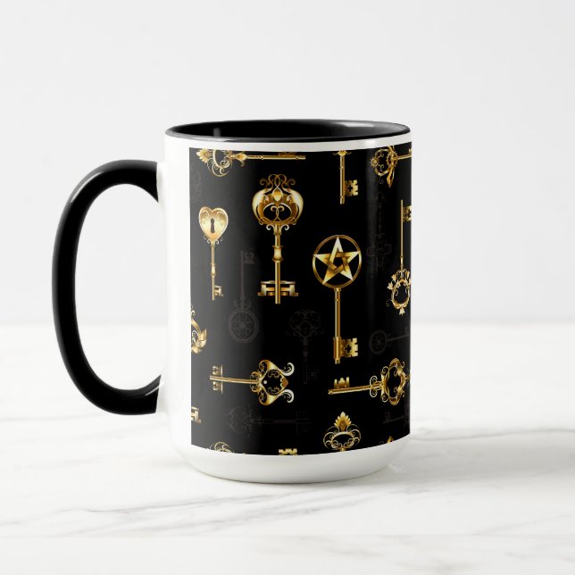 Nahtloses Muster mit Golden Keys Tasse (Links)