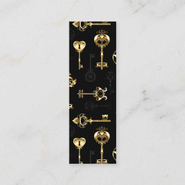 Nahtloses Muster mit Golden Keys Telefonnummerkarte (Vorderseite)
