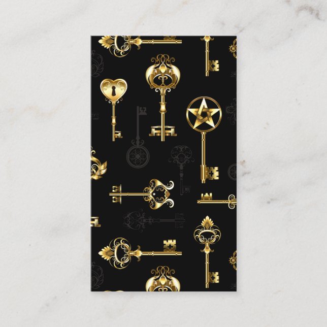 Nahtloses Muster mit Golden Keys Terminkarte (Vorderseite)
