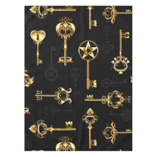 Nahtloses Muster mit Golden Keys Tischdecke