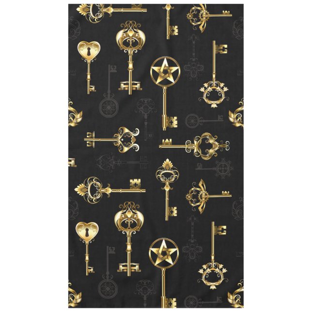 Nahtloses Muster mit Golden Keys Tischdecke (Vorderseite)