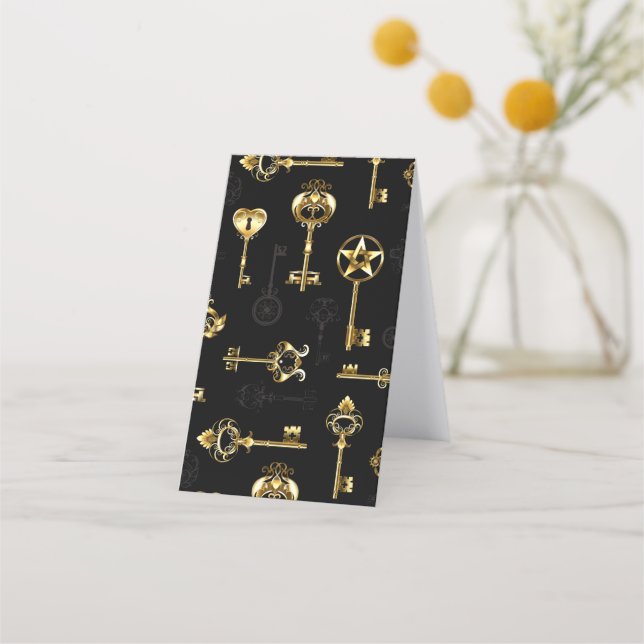 Nahtloses Muster mit Golden Keys Treuekarte (Rückseite)