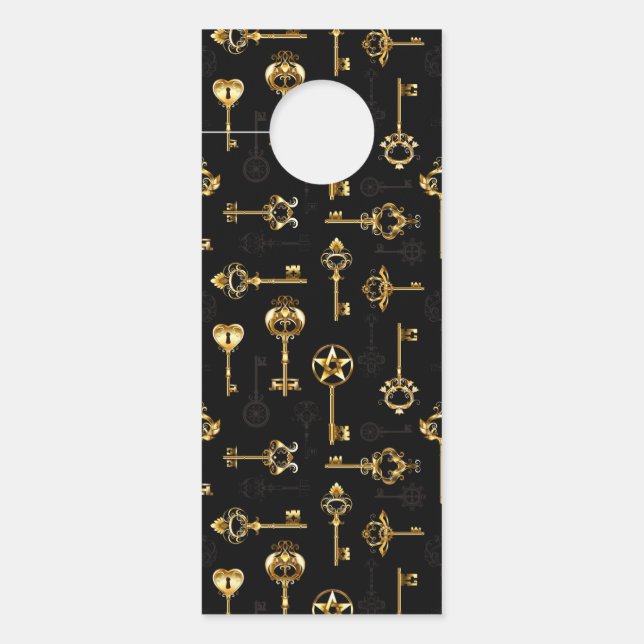 Nahtloses Muster mit Golden Keys Türanhänger (Vorderseite)