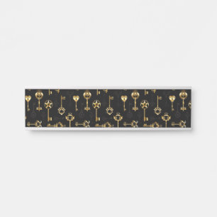 Nahtloses Muster mit Golden Keys Türschild