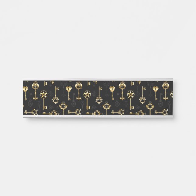 Nahtloses Muster mit Golden Keys Türschild (Vorderseite )