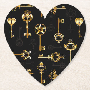 Nahtloses Muster mit Golden Keys Untersetzer