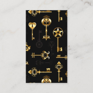 Nahtloses Muster mit Golden Keys Visitenkarte