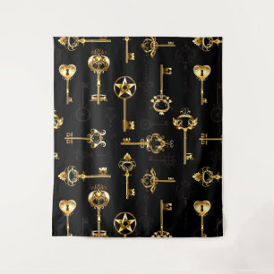 Nahtloses Muster mit Golden Keys Wandteppich