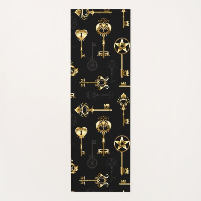Nahtloses Muster mit Golden Keys Yogamatte (Vorderseite)
