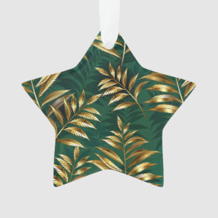 Nahtloses Muster mit goldenen Farnen Ornament