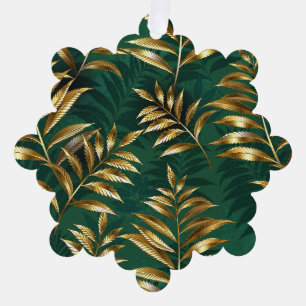 Nahtloses Muster mit goldenen Farnen Ornament Karte
