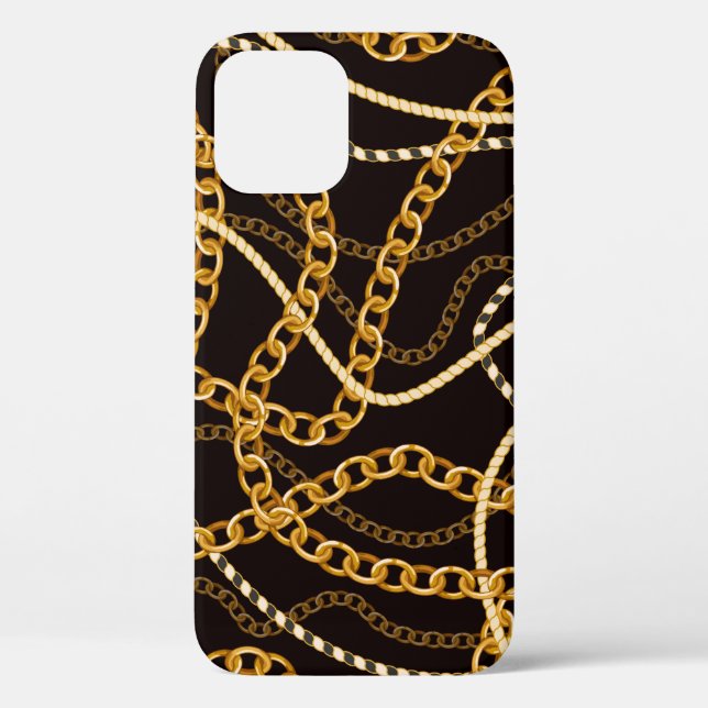 Nahtloses Muster mit goldenen Ketten.  Case-Mate iPhone Hülle (Rückseite)