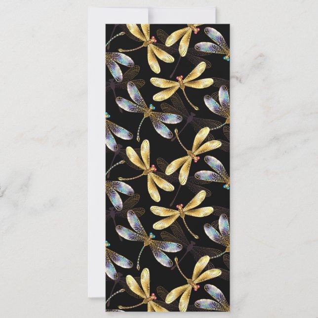 Nahtloses Muster mit goldenen Libellen Ankündigung (Vorderseite)