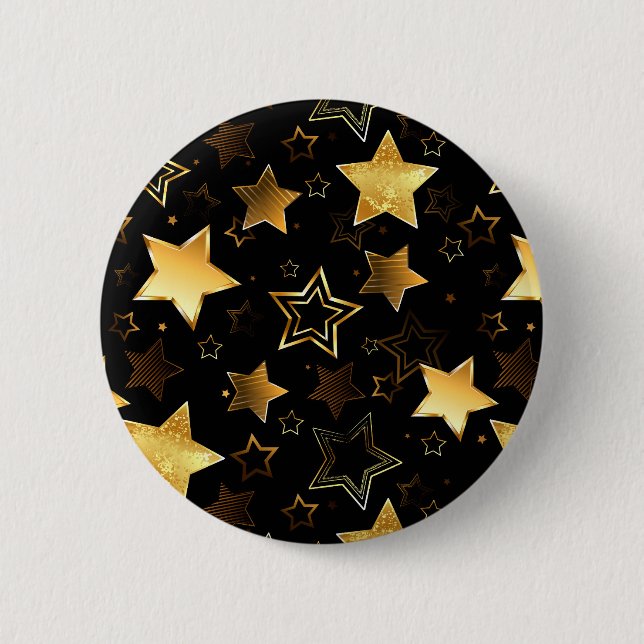 Nahtloses Muster mit goldenen Sternen Button (Vorderseite)