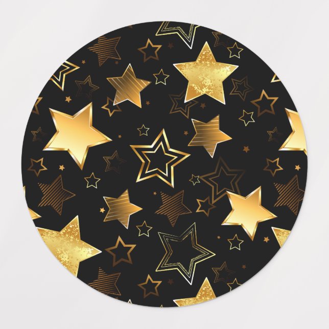 Nahtloses Muster mit goldenen Sternen Etiketten (Design 1)
