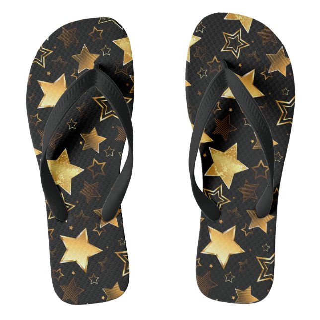 Nahtloses Muster mit goldenen Sternen Flip Flops (Fußbett)