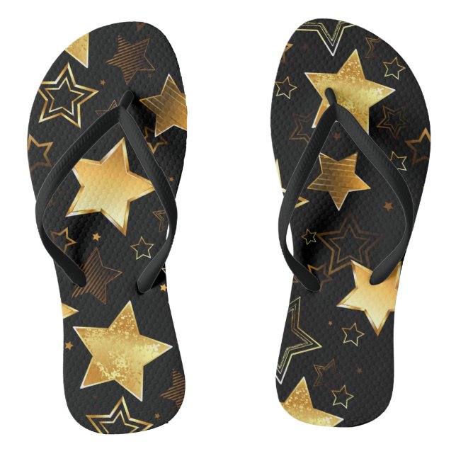 Nahtloses Muster mit goldenen Sternen Flip Flops (Fußbett)