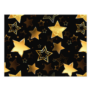 Nahtloses Muster mit goldenen Sternen Fotodruck