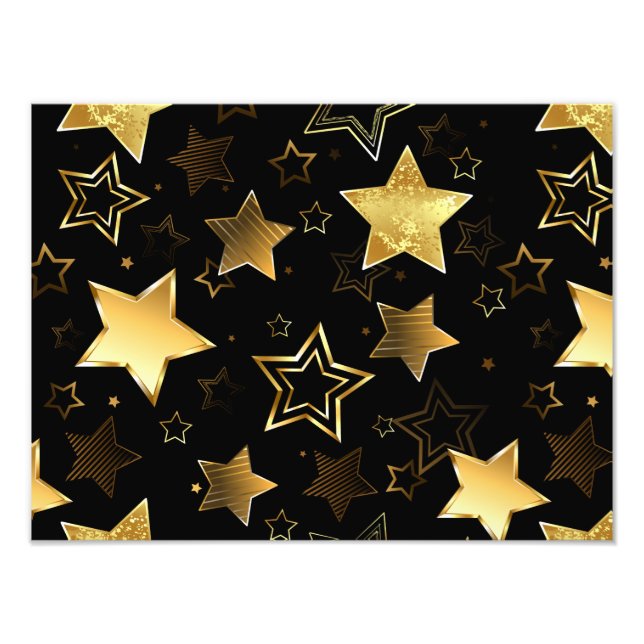 Nahtloses Muster mit goldenen Sternen Fotodruck (Vorne)
