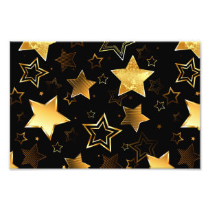 Nahtloses Muster mit goldenen Sternen Fotodruck