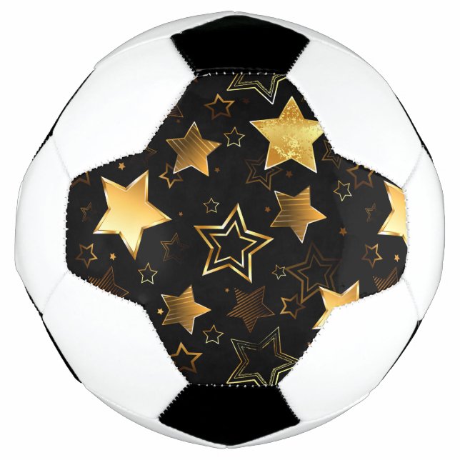 Nahtloses Muster mit goldenen Sternen Fußball (Vorderseite)