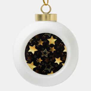 Nahtloses Muster mit goldenen Sternen Keramik Kugel-Ornament