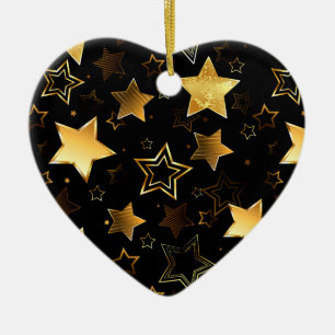 Nahtloses Muster mit goldenen Sternen Keramik Ornament