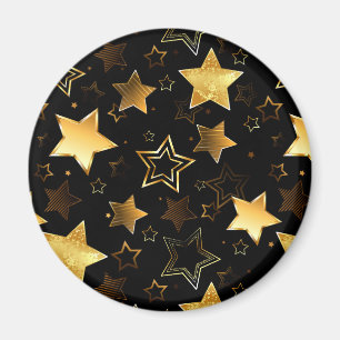 Nahtloses Muster mit goldenen Sternen Magnet