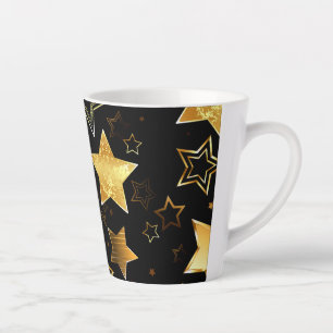 Nahtloses Muster mit goldenen Sternen Milchtasse