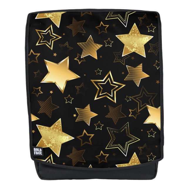 Nahtloses Muster mit goldenen Sternen Rucksack (Vorderseite)