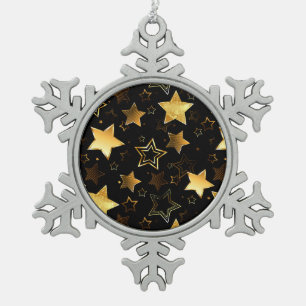 Nahtloses Muster mit goldenen Sternen Schneeflocken Zinn-Ornament