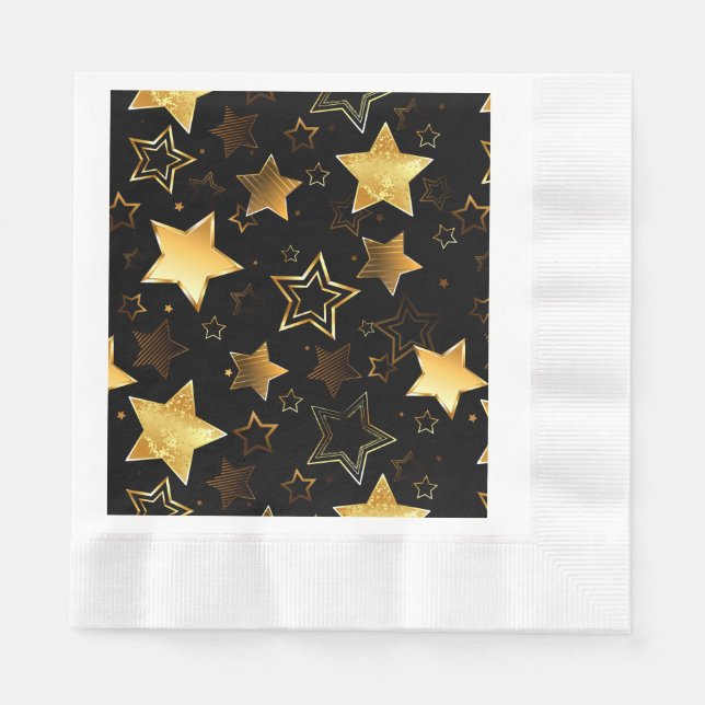 Nahtloses Muster mit goldenen Sternen Serviette (Vorderseite)