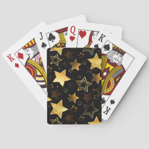 Nahtloses Muster mit goldenen Sternen Spielkarten